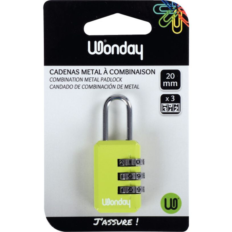 3701254716934-Wonday - Cadenas à combinaison 3 chiffres - 20 mm - vert-P_400011402_2-1