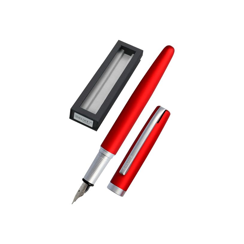 4014421346384-Online Eleganza - Stylo plume - rouge satin-P_400011430_1-0