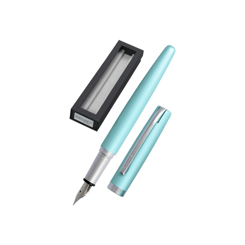 4014421346407-Online Eleganza - Stylo plume - turquoise satin-P_400011432_1-0