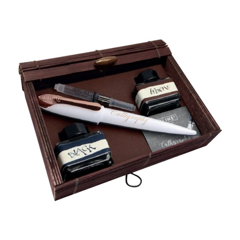 4014421100436-Online Air Best Writer - Coffret calligraphie avec plume et encres - rose et blanc-P_400011452_1-0