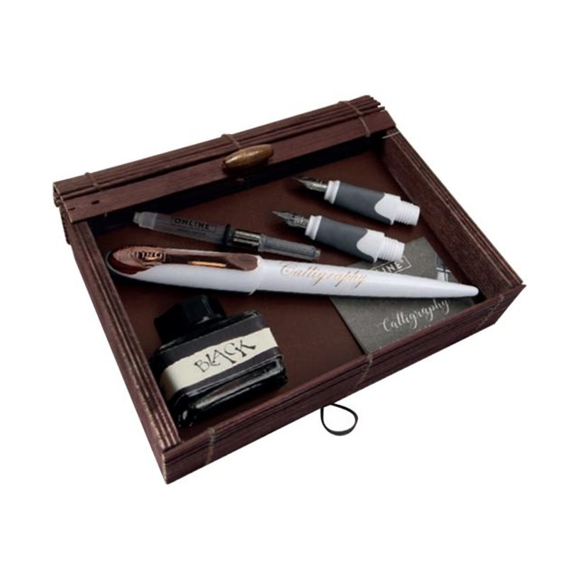 4014421100450-Online Air Best Writer - Coffret calligraphie avec plume et encres - blanc et rose-P_400011454_1-0