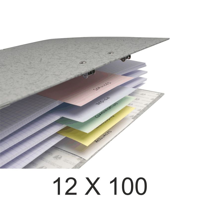 4010961133958-Exacompta - 12 Packs de 100 fiches intercalaires - 105 x 240 mm - couleurs assorties-P_400011518_1-0