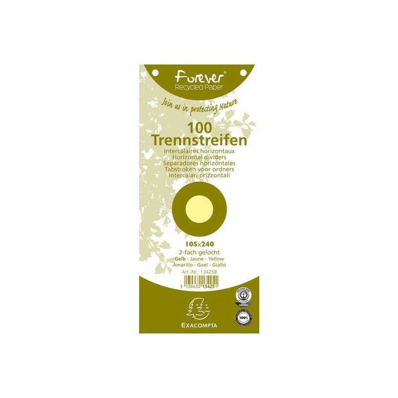 3130631134250-Exacompta Forever - 12 Packs de 100 fiches intercalaires - 105 x 240 mm - jaune-P_400011521_2-1