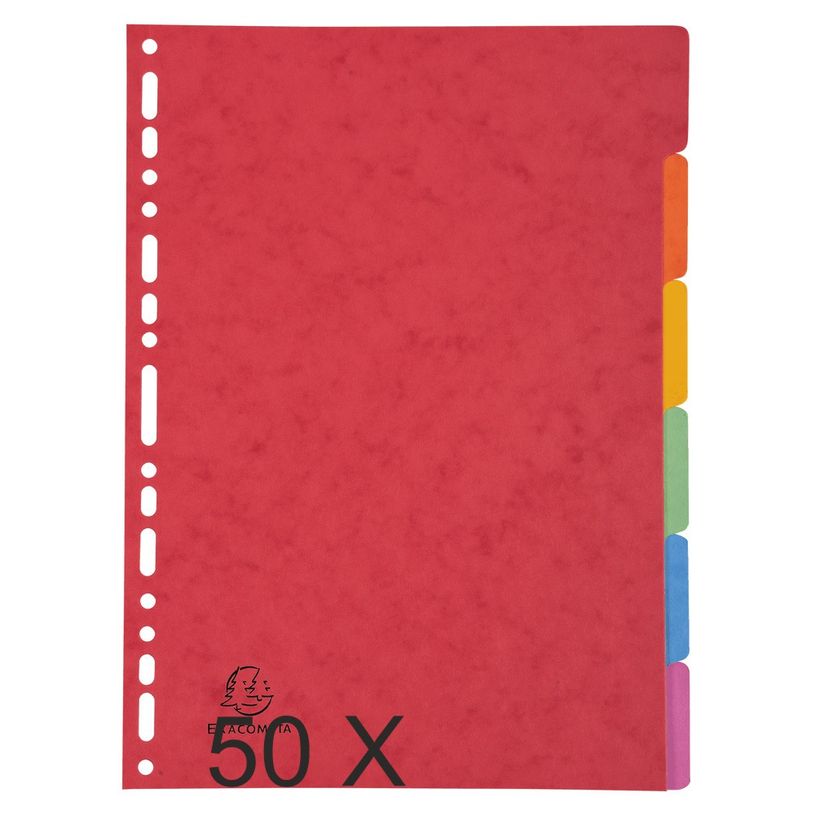 3141879000894-Exacompta - Pack de 50 intercalaires 6 positions - A4 - couleurs assorties-P_400011529_2-0