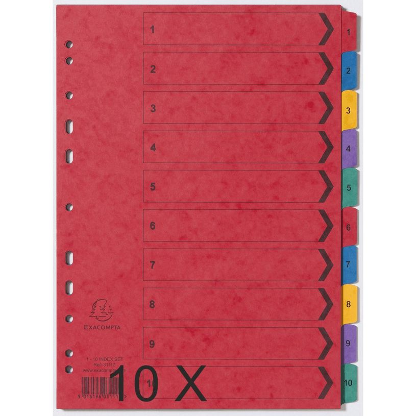 5016196131119-Exacompta - Pack de 10 intercalaires 10 positions numériques - A4 - couleurs assorties - -P_400011540_2-0