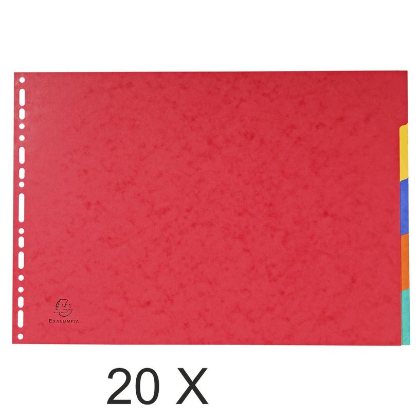 3141879909883-Exacompta - Pack de 20 intercalaires 5 positions - A3 - couleurs assorties-P_400011556_3-0