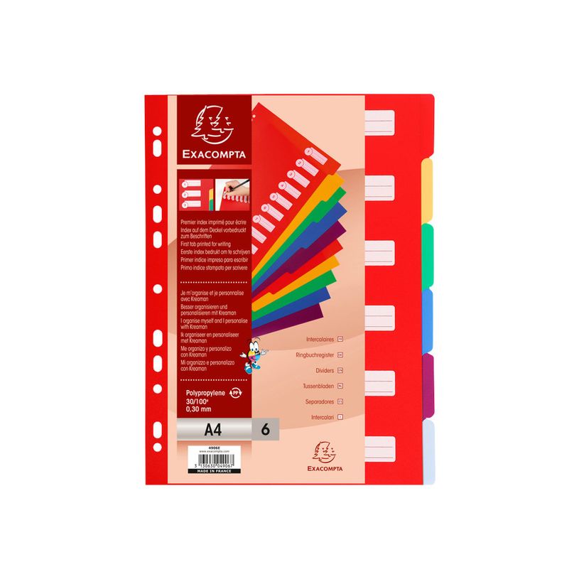 3130632049065-Exacompta - Pack de 25 intercalaires 6 positions - A4 - couleurs assorties-P_400011560_2-1