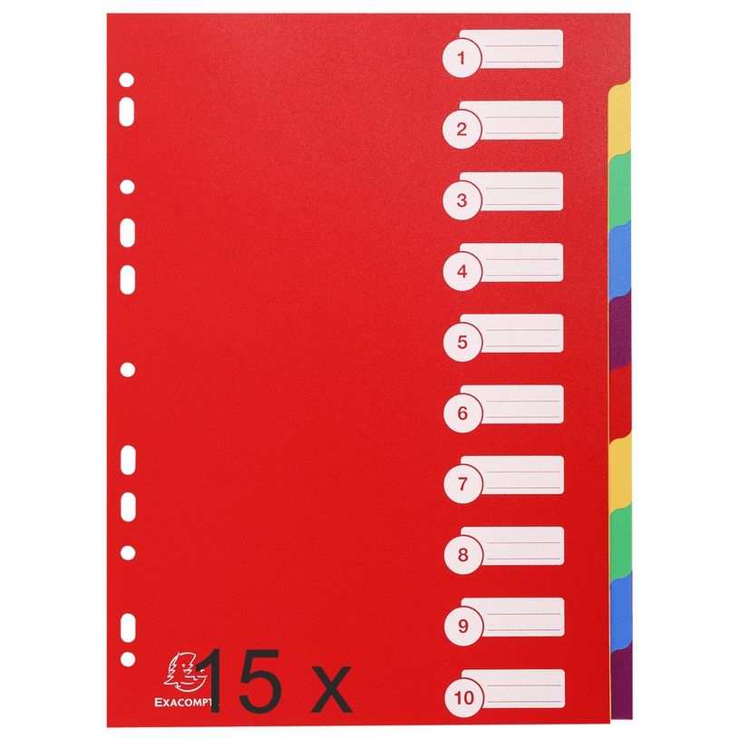 3130632049102-Exacompta - Pack de 15 intercalaires 10 positions - A4 - couleurs assorties - semi rigides-P_400011561_1-0
