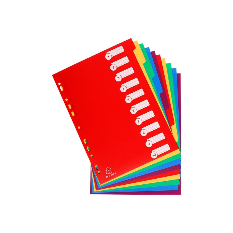 3130632049102-Exacompta - Pack de 15 intercalaires 10 positions - A4 - couleurs assorties - semi rigides-P_400011561_2-1