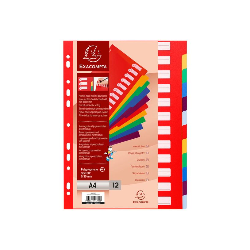 3130632049126-Exacompta - Pack de 15 intercalaires 12 positions - A4 - couleurs assorties - semi rigides-P_400011562_2-1