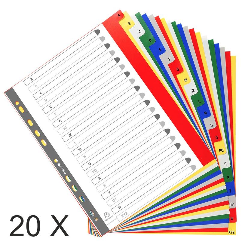 3130632000905-Exacompta - Pack de 20 intercalaires 20 positions alphabétiques - A4 Maxi - couleurs asso-P_400011565_1-0