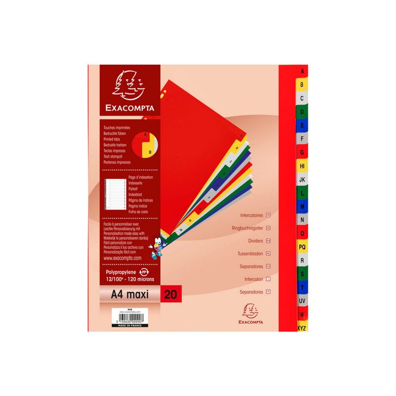 3130632000905-Exacompta - Pack de 20 intercalaires 20 positions alphabétiques - A4 Maxi - couleurs asso-P_400011565_2-1