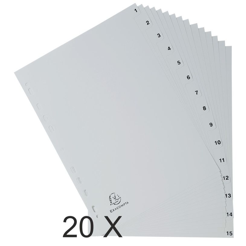 3130632017156-Exacompta - Pack de 20 intercalaires 15 positions numériques - A4 - gris-P_400011567_3-0