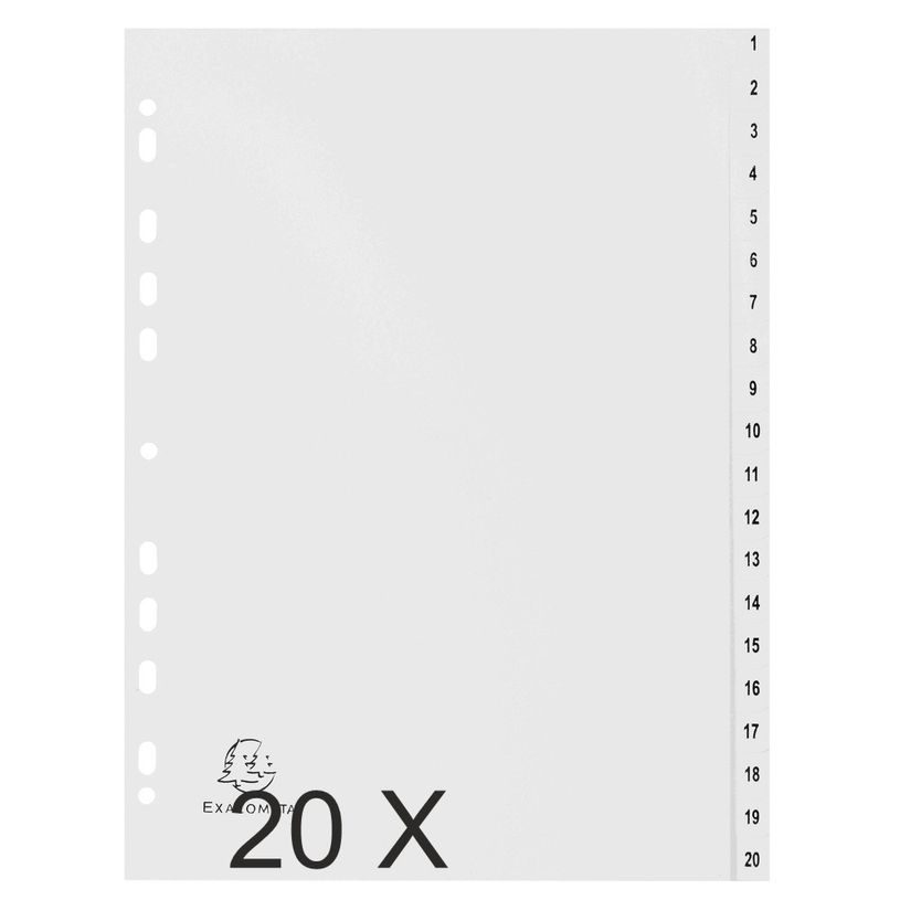 3130630017219-Exacompta - Pack de 20 intercalaires 20 positions numériques - A4 - gris-P_400011568_2-0
