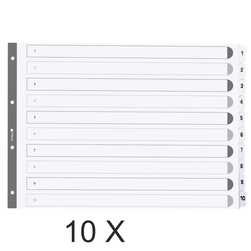 5016196253521-Exacompta - Pack de 10 intercalaires 10 positions numériques - A3 - blanc - touches plast-P_400011581_1-0