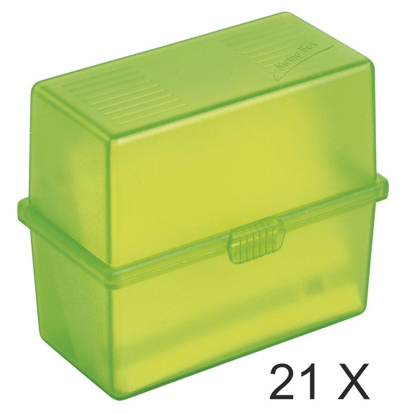 9002490000000-Exacompta Memo-Box - 21 Boîtes à fiches - A8 - pour 100 cartes - vert pomme translucide-P_400011607_1-0