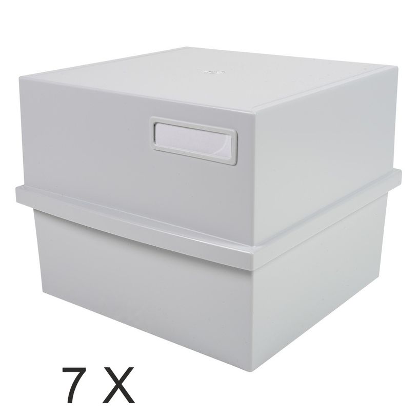 9002493042124-Exacompta - 6 Boîtes à fiches avec 1 intercalaire - A5 - pour 600 cartes - gris lumière-P_400011615_1-0