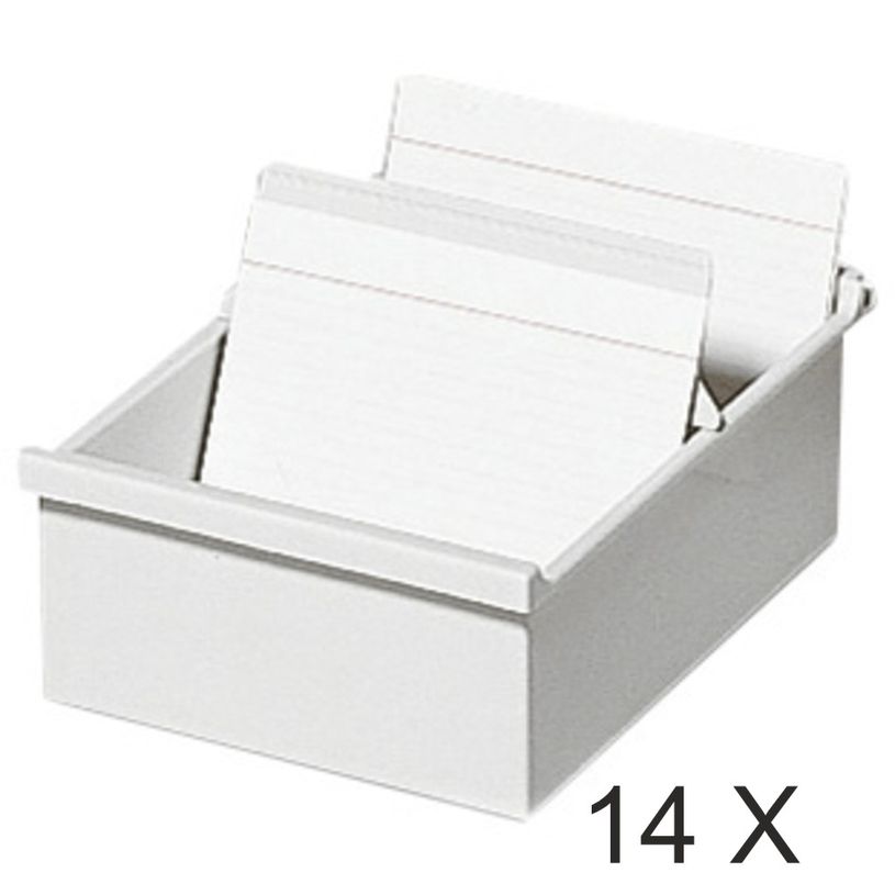 9002493042148-Exacompta - 14 Boîtes à fiches avec 1 intercalaire - A6 - pour 600 cartes - gris lumièr-P_400011616_1-0