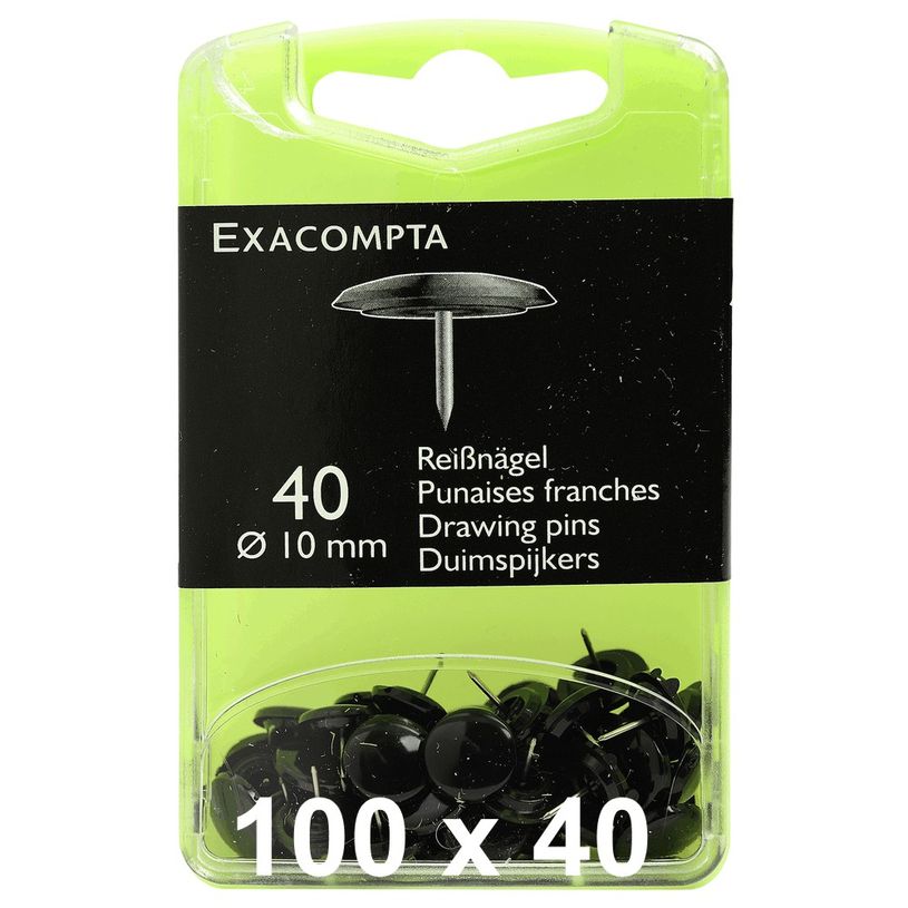 3130631140213-Exacompta - 100 Boîtes de 40 Punaises tête plate - 7 mm - noir-P_400011624_1-0