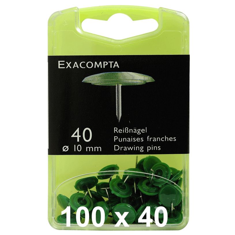 3130631140251-Exacompta - 100 Boîtes de 40 Punaises tête plate - 7 mm - vert-P_400011625_1-0