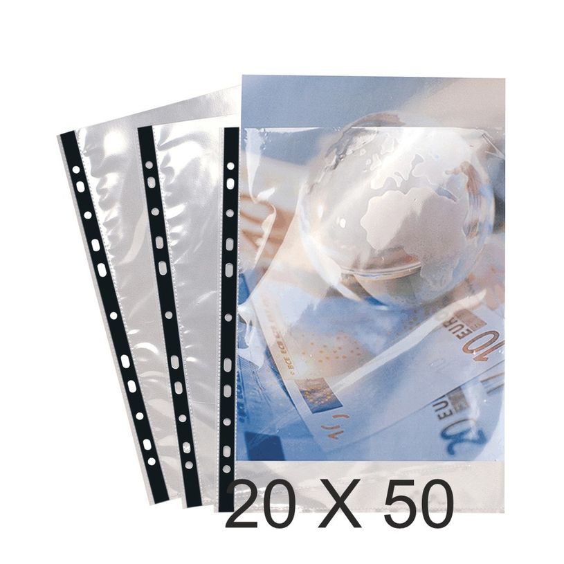 3130631059201-Exacompta - 20 Packs de 50 Pochettes perforées - A4 - 9/100 - cristal-P_400011679_1-0