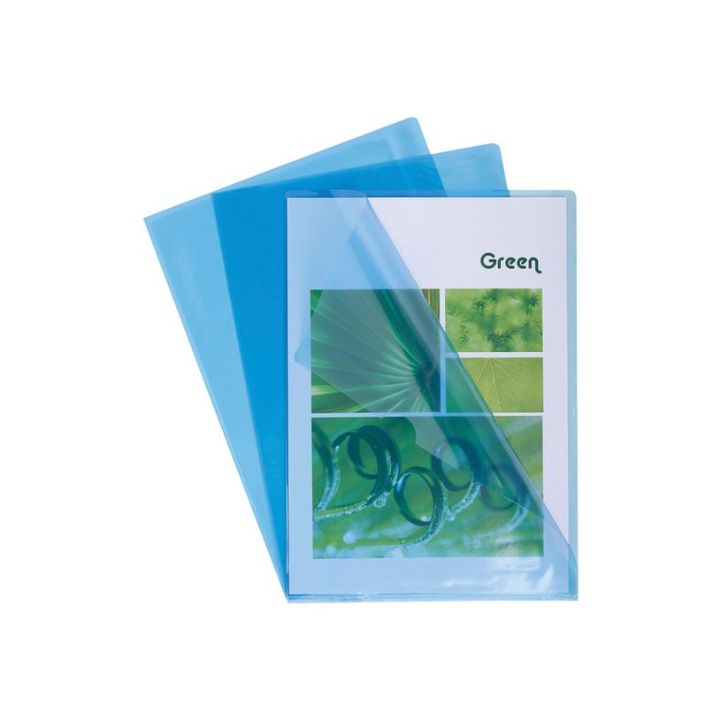 3157406855943-Exacompta - 10 Pochettes coin lisses - A4 - 13/100 - bleu translucide-P_400011690_1-0