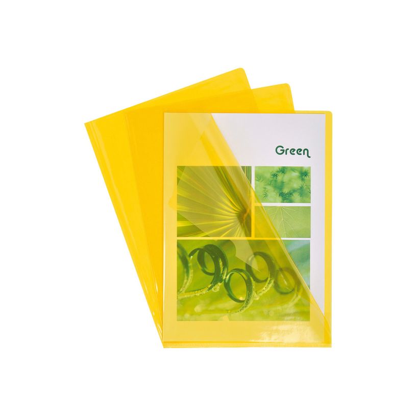 3157406856216-Exacompta - 10 Pochettes coin lisses - A4 - 13/100 - jaune translucide-P_400011693_1-0