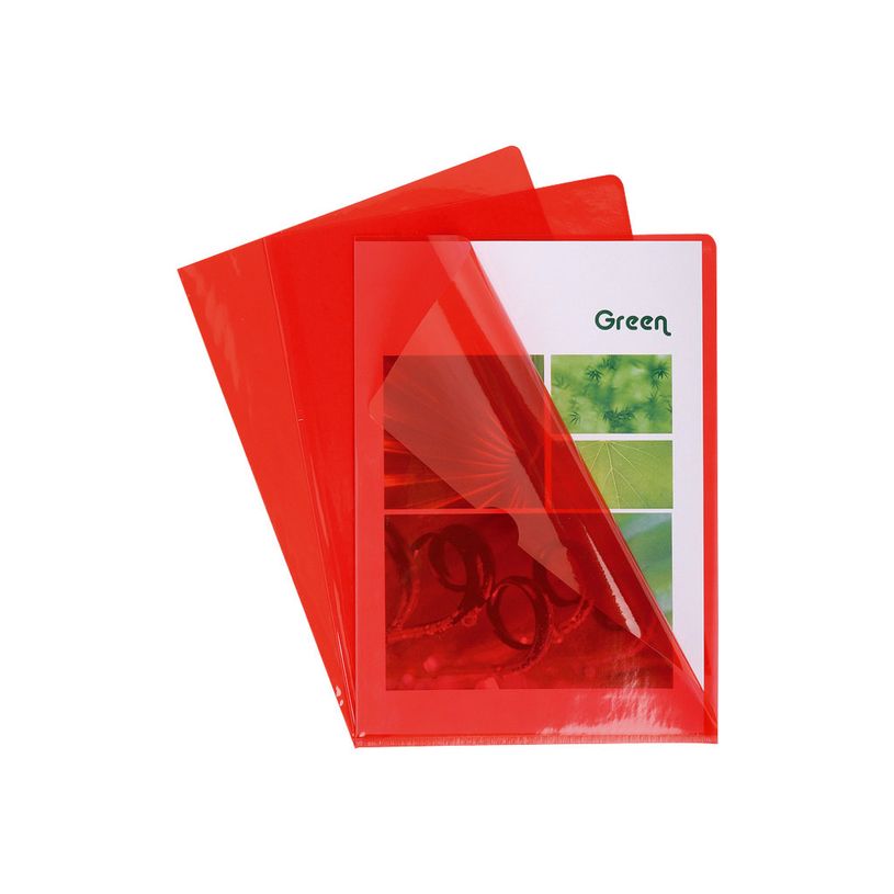 3157406856056-Exacompta - 10 Pochettes coin lisses - A4 - 13/100 - rouge translucide-P_400011694_1-0