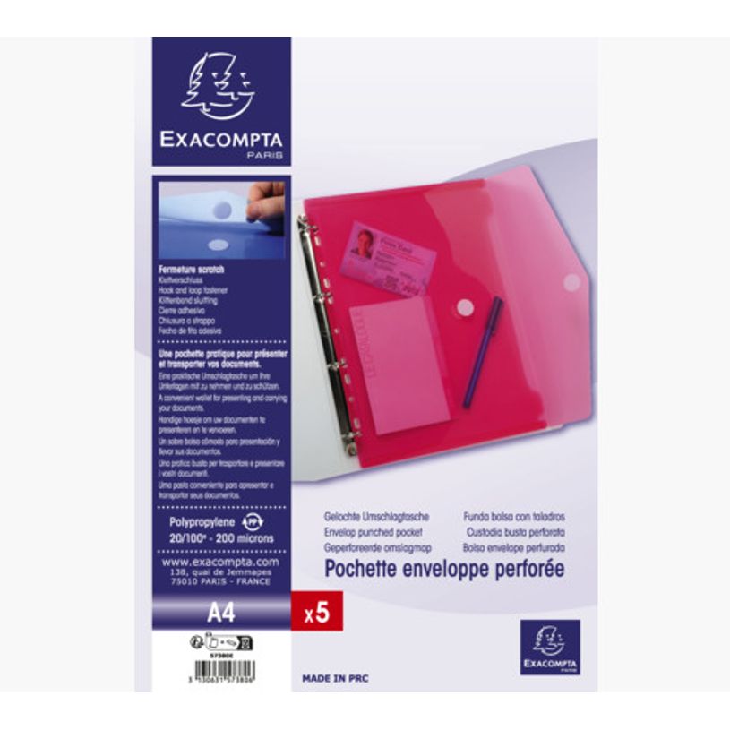 3130631573806-Exacompta - 5 Pochettes perforées à scratch - A4 - couleurs assorties-P_400011705_3-2