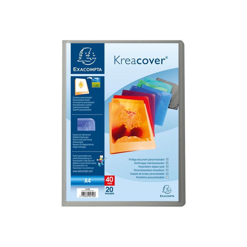 3130631057207-Exacompta Kreacover - 20 Porte vues personnalisables - 40 vues - A4 - couleurs assorties-P_400011778_3-2