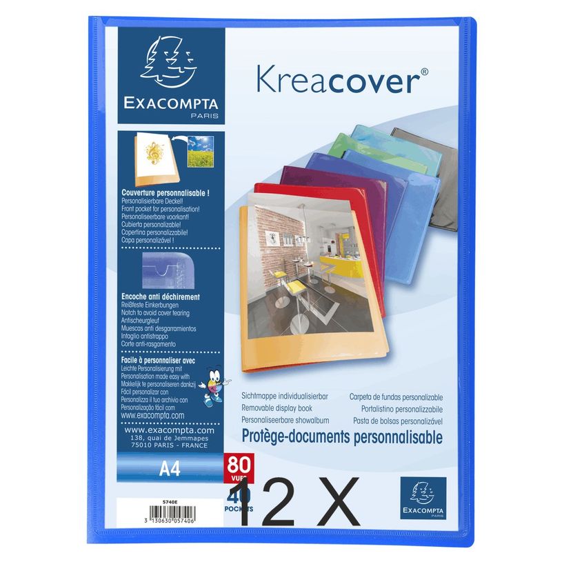 3130631057405-Exacompta KreaCover - 12 Porte vues personnalisable - 80 vues - A4 - couleurs assorties-P_400011782_1-0