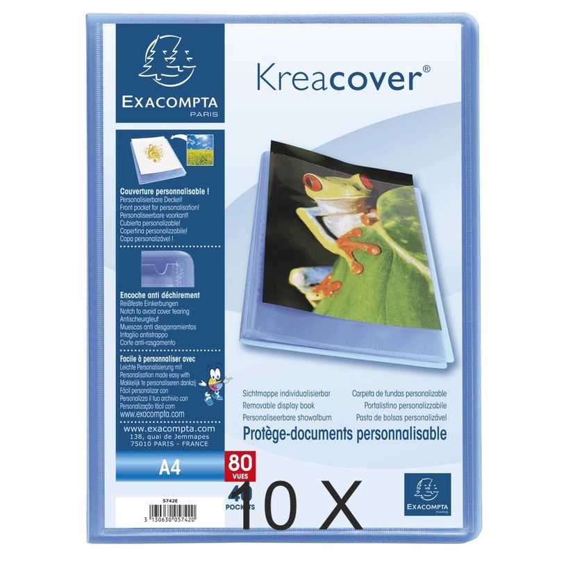3130632057428-Exacompta KreaCover - 10 Porte vues personnalisable - 80 vues - A4 - bleu-P_400011783_1-0