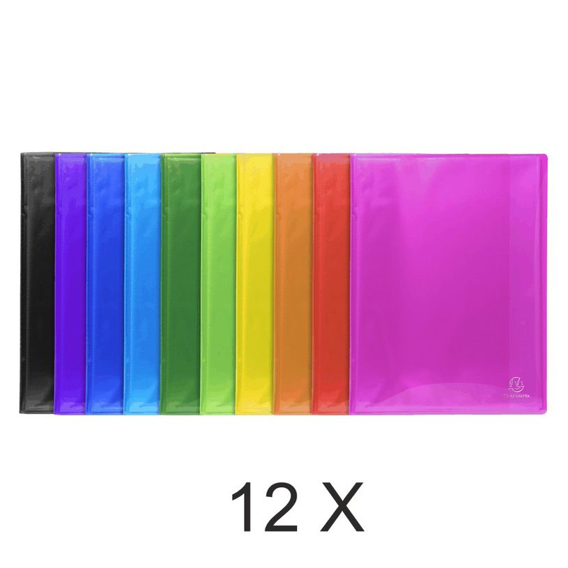 3130632855703-Exacompta Iderama - 12 Porte vues - 100 vues - A4 - couleurs assorties-P_400011795_1-0