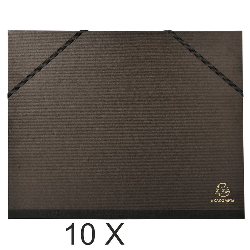 3130635547100-Exacompta - 10 Cartons à dessin à élastiques - 26 x 33 cm - kraft-P_400011869_1-0