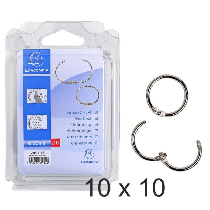 3157401003066-Exacompta - 10 Blisters de 10 anneaux articulés - diamètre 25 mm-P_400011887_1-0