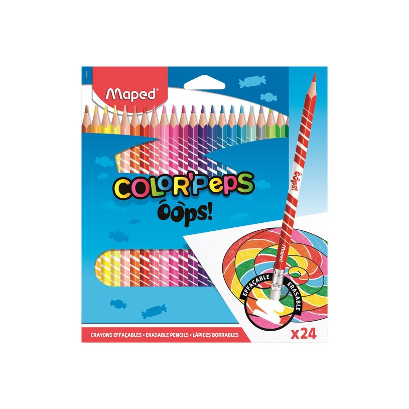 3154148328247-Maped Color'Peps Oops! - 24 Crayons de couleur effaçables - couleurs assorties-P_400011942_1-0