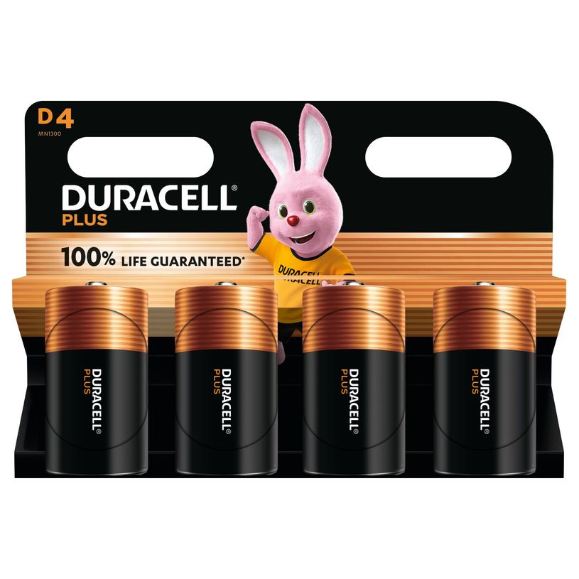 5000394142039-DURACELL 100% Plus - 4 piles alcalines - D LR20--0