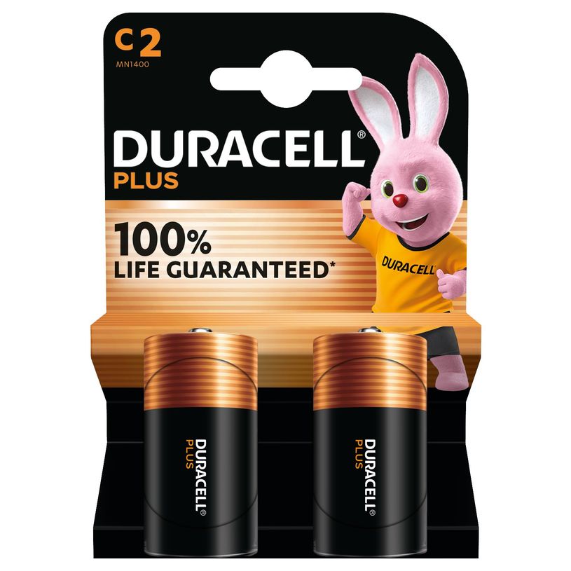 5000394141827-DURACELL 100% Plus - 2 piles alcalines - C LR14--0