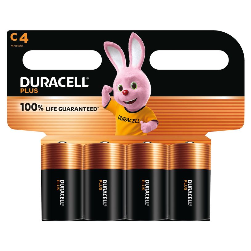 5000394141865-DURACELL 100% Plus - 4 piles alcalines - C LR14--0
