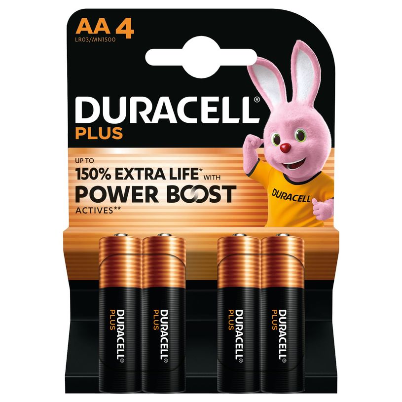 5000394140851-DURACELL 100% Plus - 4 piles alcalines - AA LR06 --0