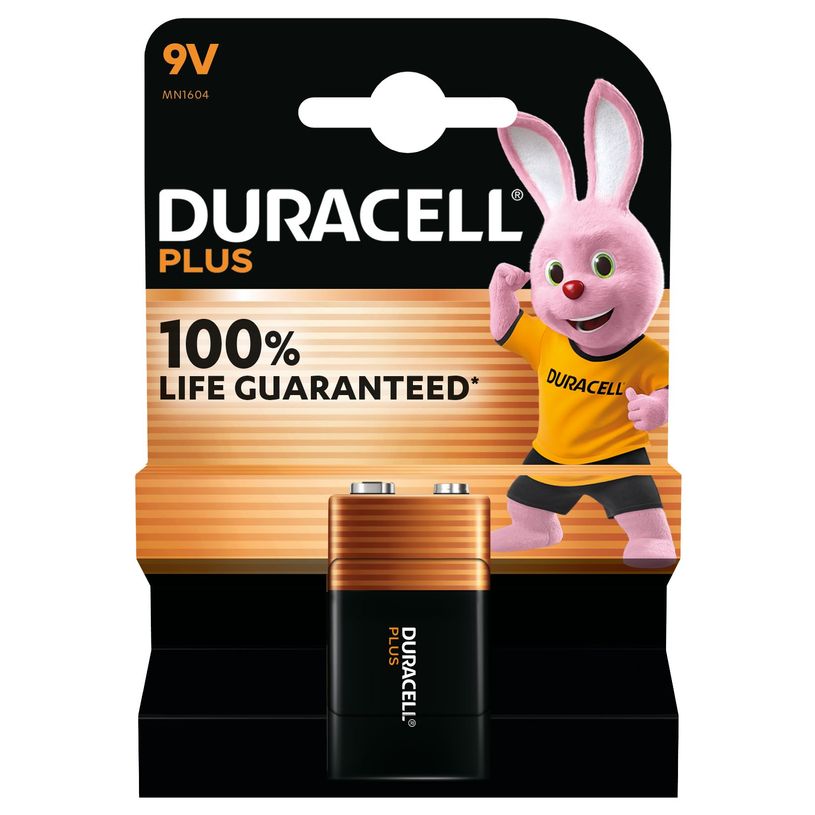 5000394142190-DURACELL 100% Plus - 1 pile alcalines - 9V--0