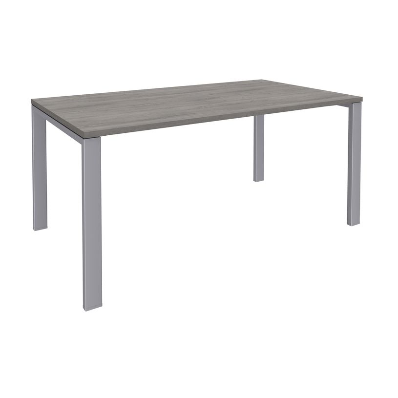 -Bureau simple IRIS - L160 cm - Pieds aluminium - plateau imitation Chêne gris-P_400012093_1-0