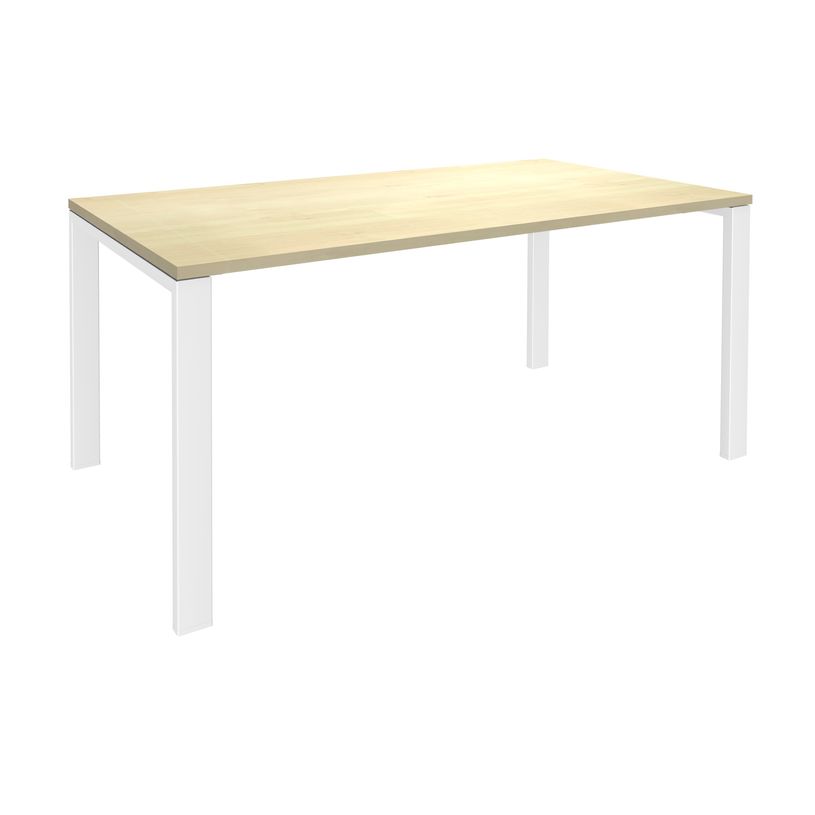-Bureau simple IRIS - L180 cm - Pieds blanc - plateau imitation Erable-P_400012106_1-0