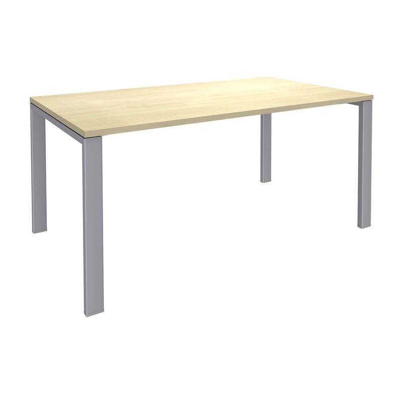 -Bureau simple IRIS - L180 cm - Pieds aluminium - plateau imitation Erable-P_400012107_1-0