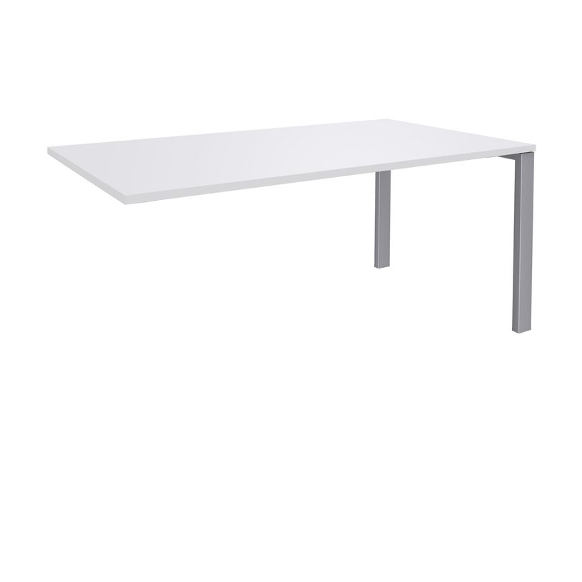 0404000121114-Bureau simple IRIS - L120 cm - Plan suivant - Pieds aluminium - plateau Blanc perle-P_400012111_1-0