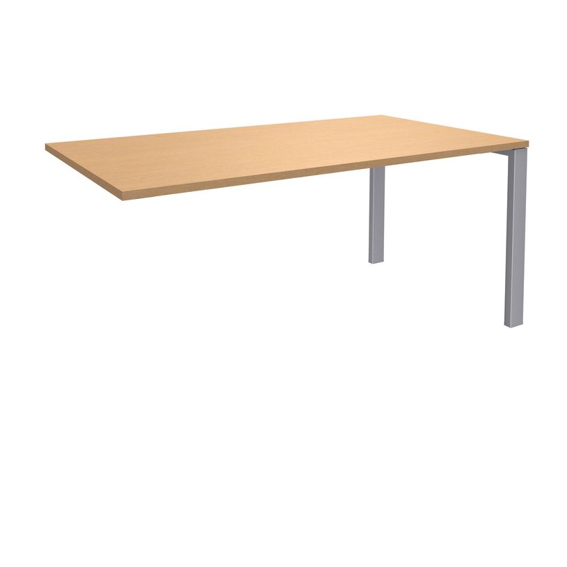 0404000121251-Bureau simple IRIS - L140 cm - Plan suivant - Pieds aluminium - plateau imitation Hêtre-P_400012125_1-0