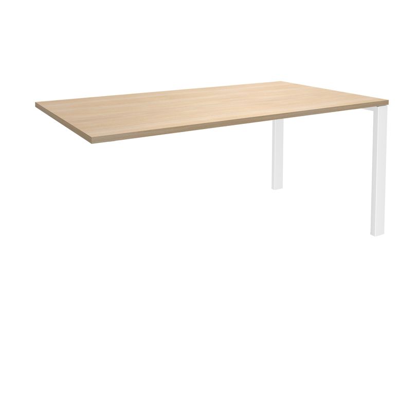 0404000121329-Bureau simple IRIS - L160 cm - Plan suivant - Pieds blanc - plateau imitation Chêne clair-P_400012132_1-0