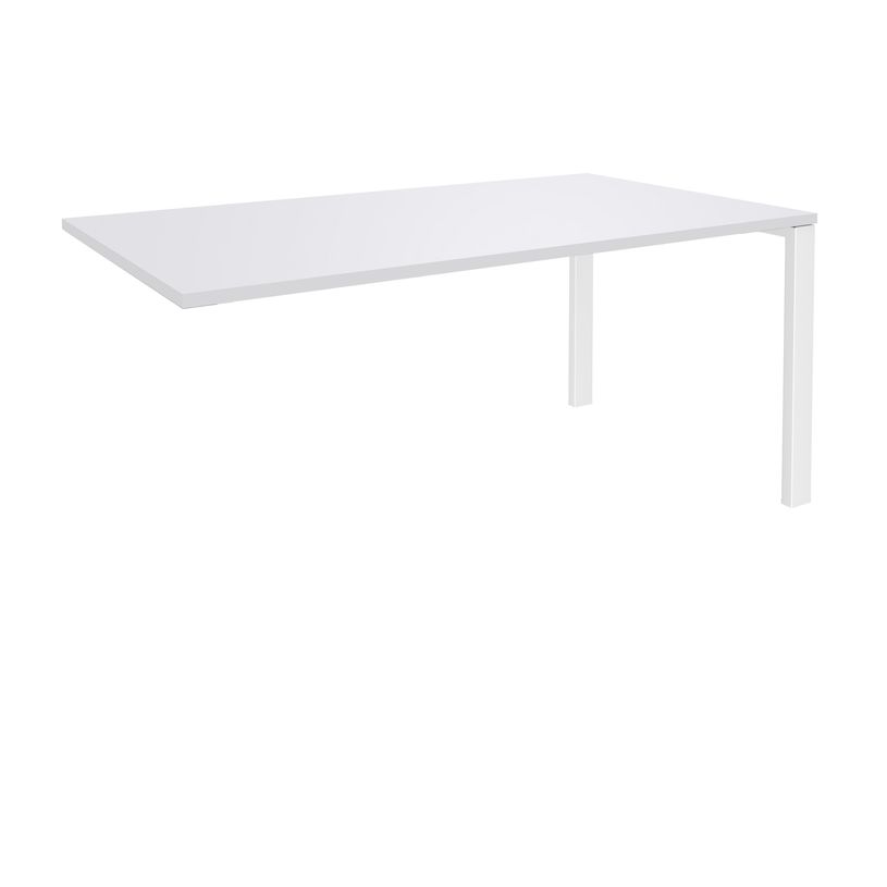 0404000121343-Bureau simple IRIS - L160 cm - Plan suivant - Pieds blanc - plateau Blanc perle-P_400012134_1-0