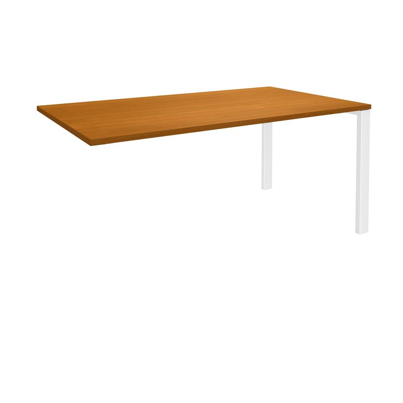 0404000121381-Bureau simple IRIS - L160 cm - Plan suivant - Pieds blanc - plateau imitation Merisier-P_400012138_1-0