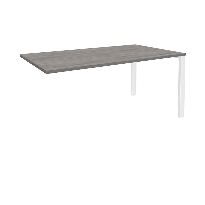 0404000121404-Bureau simple IRIS - L160 cm - Plan suivant - Pieds blanc - plateau imitation Chêne gris-P_400012140_1-0